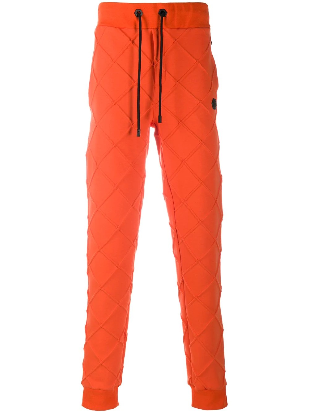 diamond quilted track trousers - 1