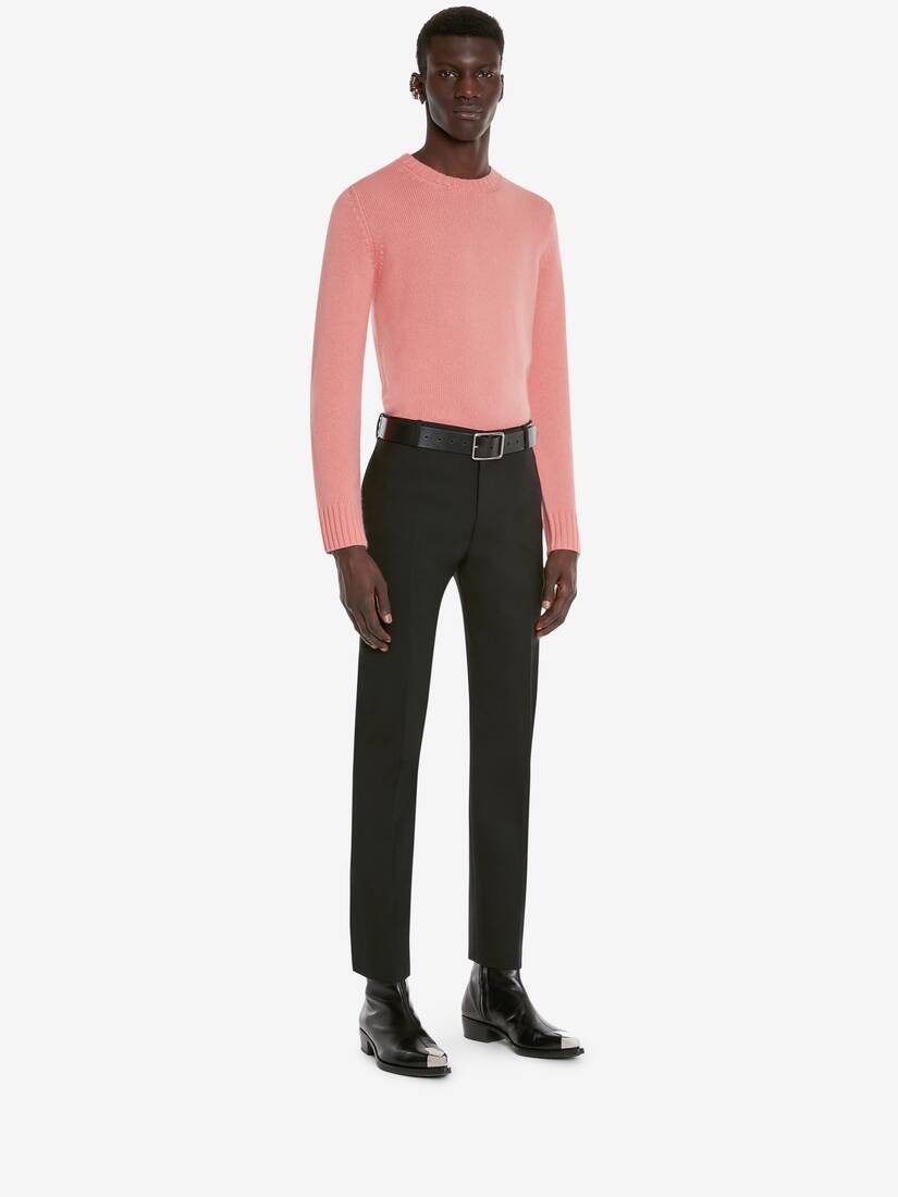 Men's Cashmere Alexander McQueen Jumper in Coral - 3