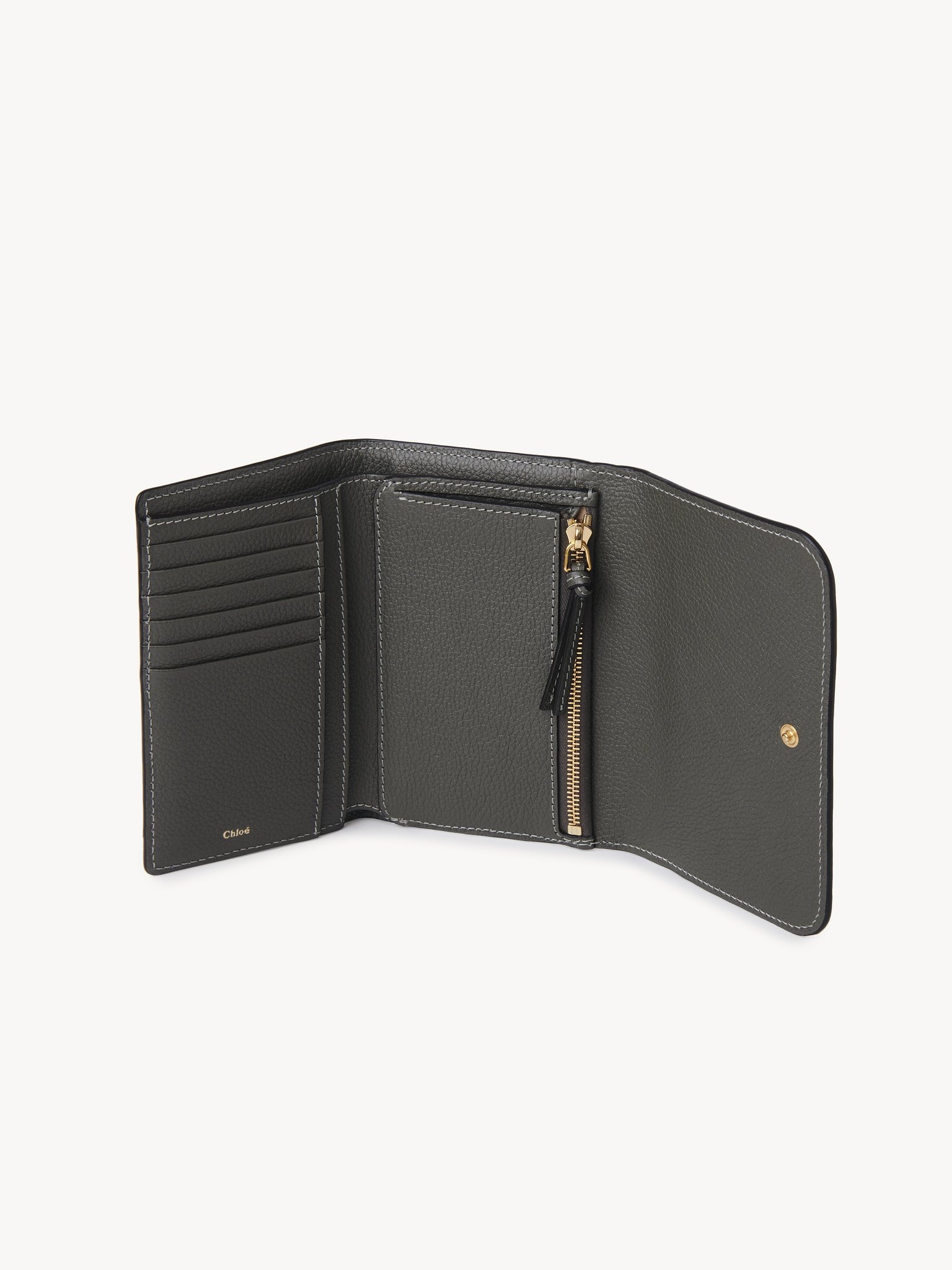 MARCIE COMPACT WALLET IN GRAINED LEATHER - 3