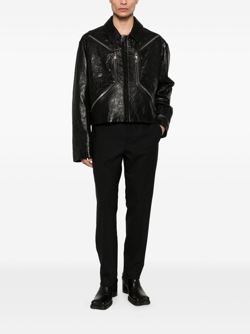 Rick Owens textured-leather biker jacket outlook