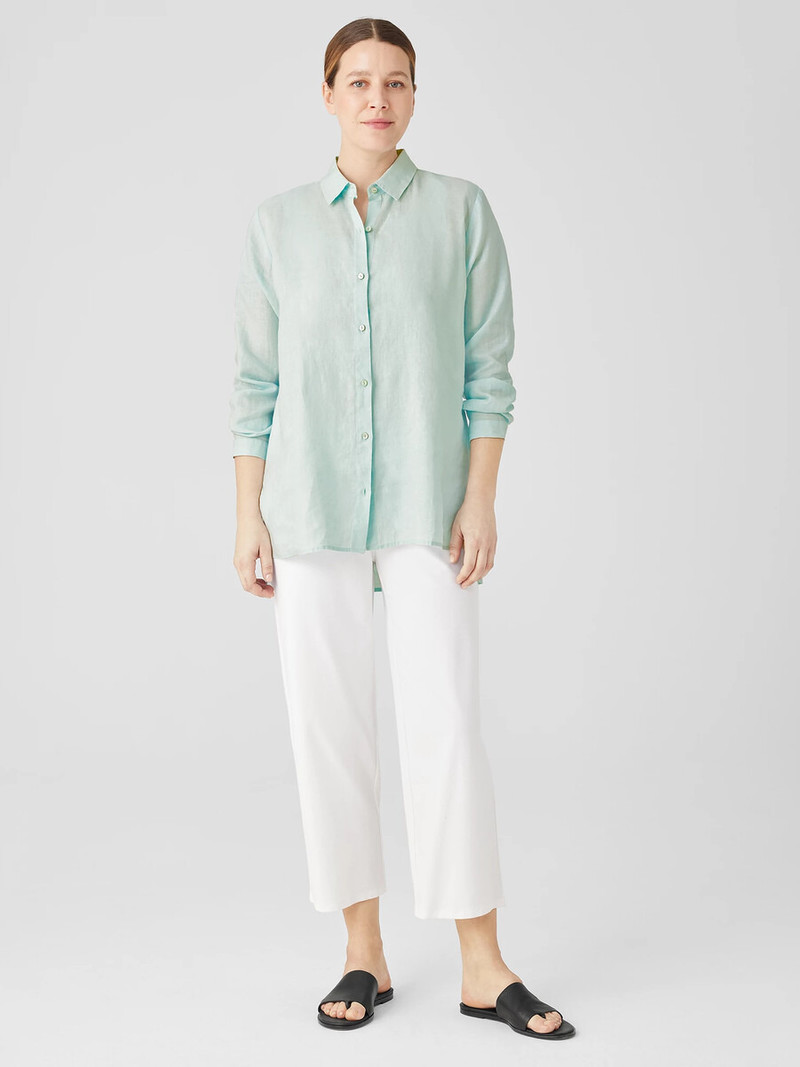 EILEEN FISHER Washable Stretch Crepe Straight Pant with Yoke outlook