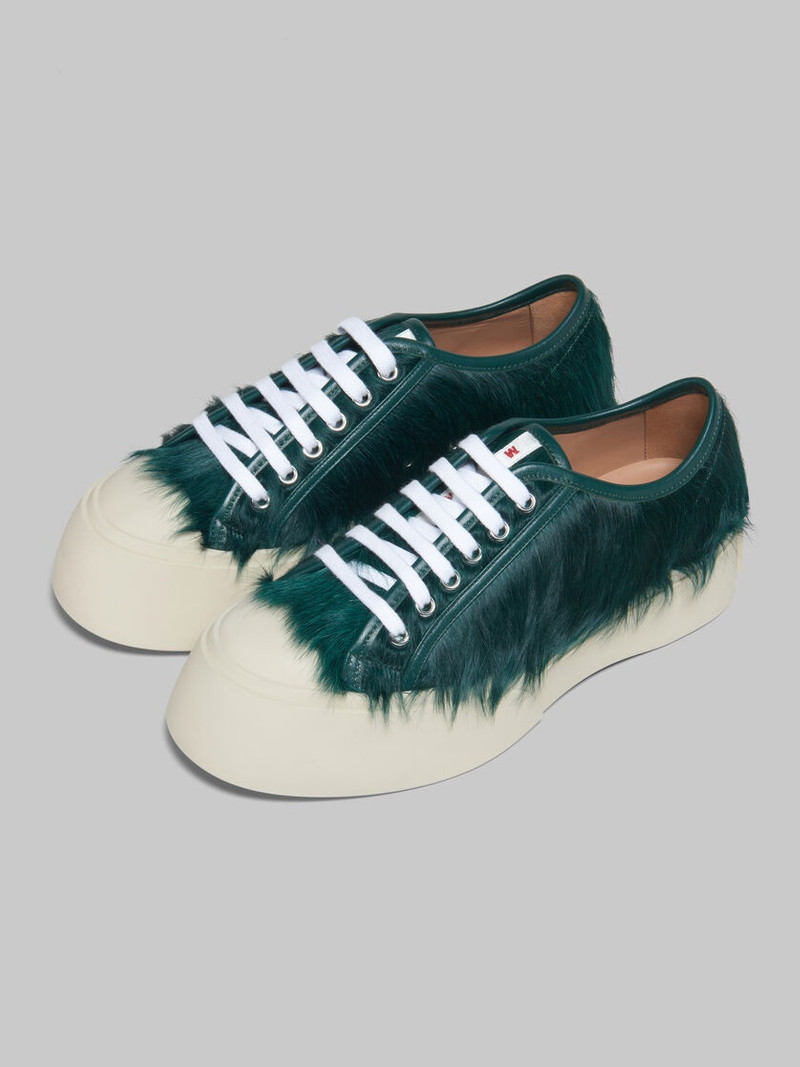SEA GREEN LONG-HAIR CALFSKIN PABLO LACE-UP SNEAKER 5