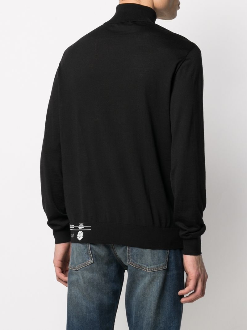 logo-patch roll-neck jumper - 4