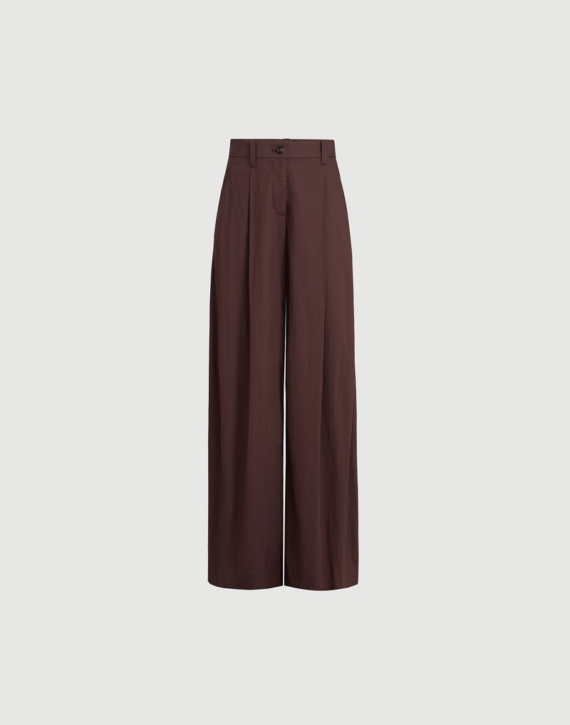 Lightweight poplin wide trousers with monili 1
