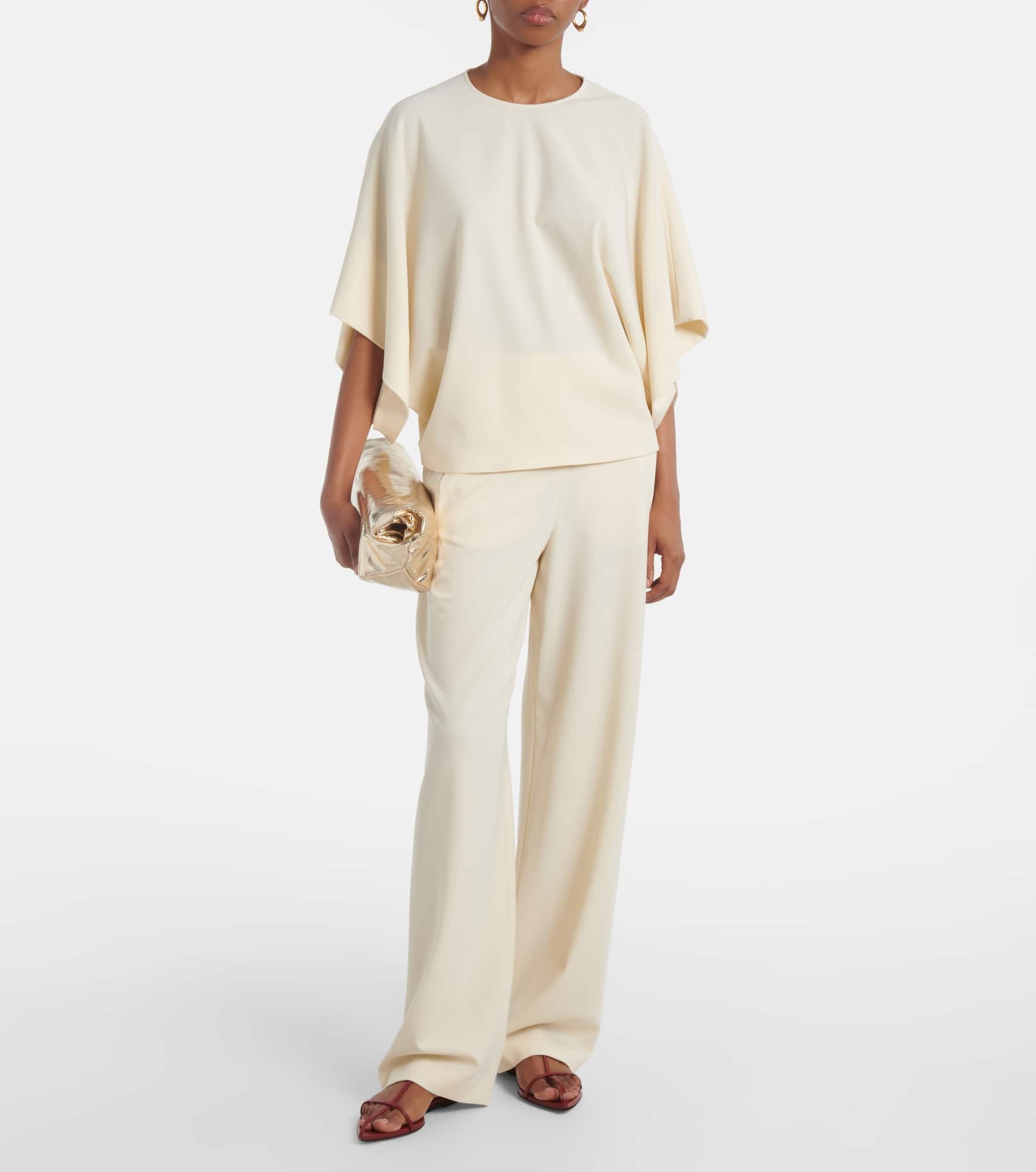 Larissa high-rise wool-blend wide-leg pants - 2