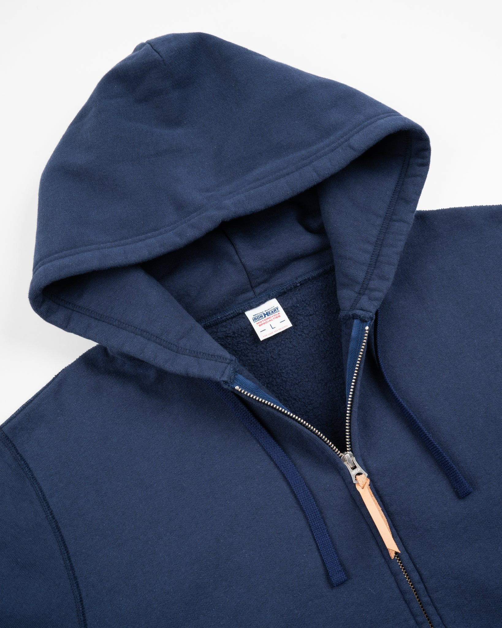 IHSW-10-NAV 14oz Ultra Heavyweight Loopwheel Cotton Zip Up Hoodie - Navy - 7