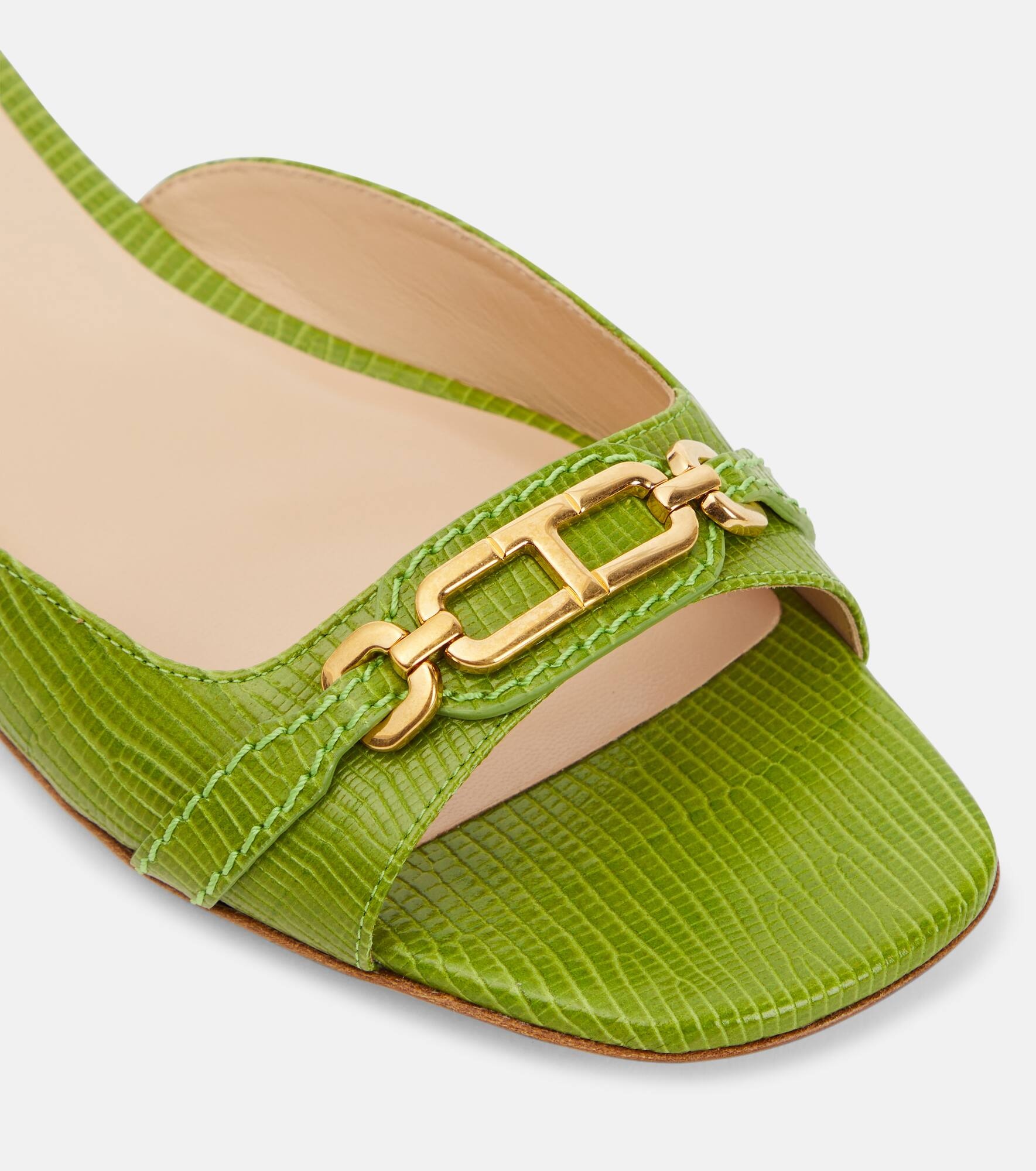 Whitney snake-effect leather slides - 6