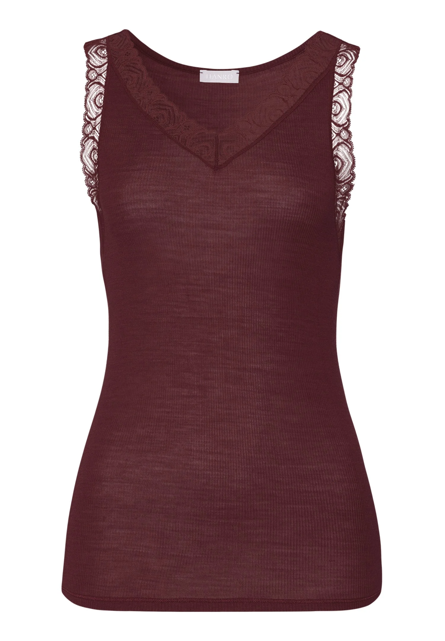 Woolen Lace Lace Trim Wool And Silk Tank Top - 1