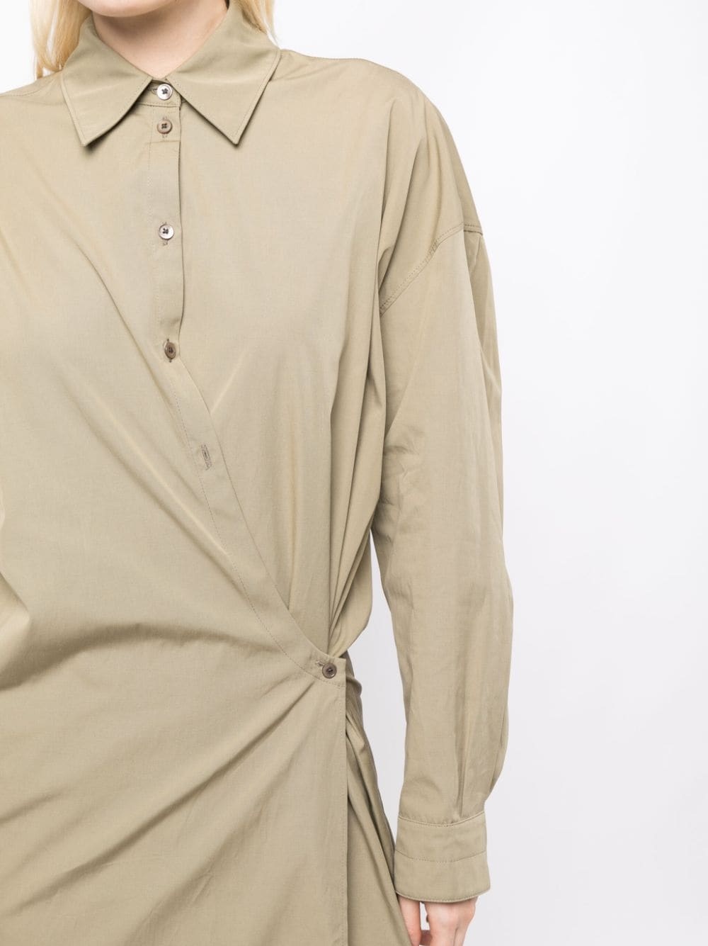 twisted poplin shirtdress - 5