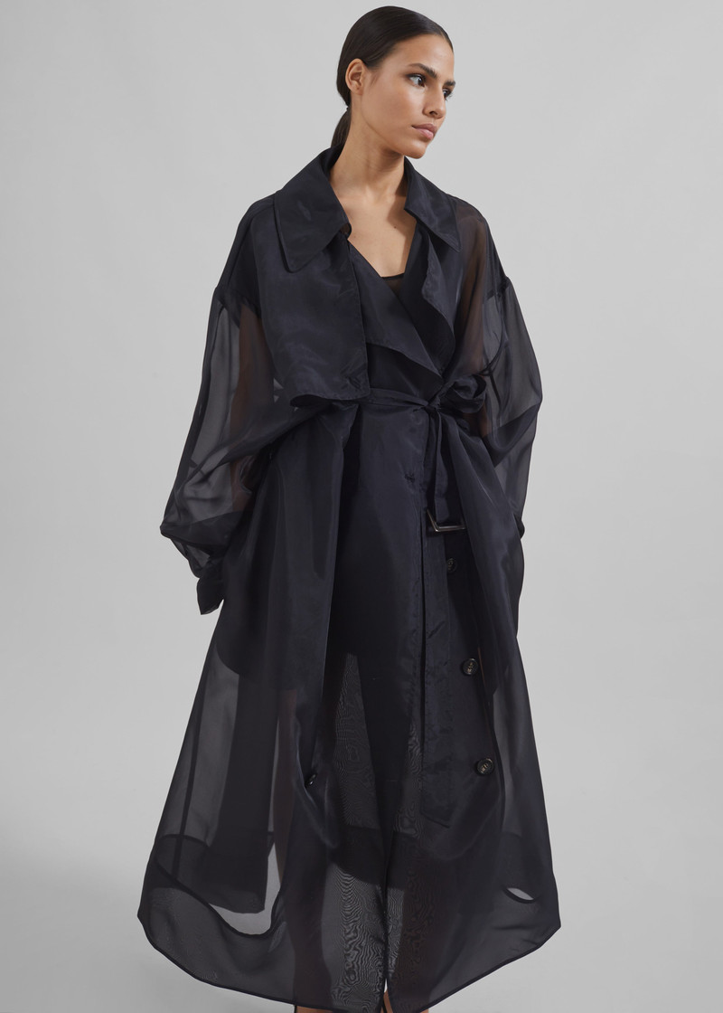 Mavis Oversized Sheer Trench - Black 6