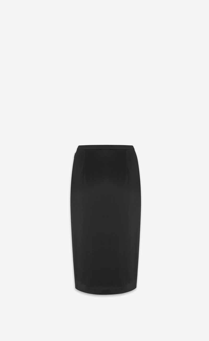 SAINT LAURENT pencil skirt in satin outlook