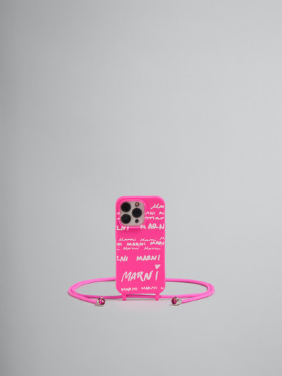 Marni FUCHSIA GUMMY IPHONE COVER WITH NECK STRAP outlook