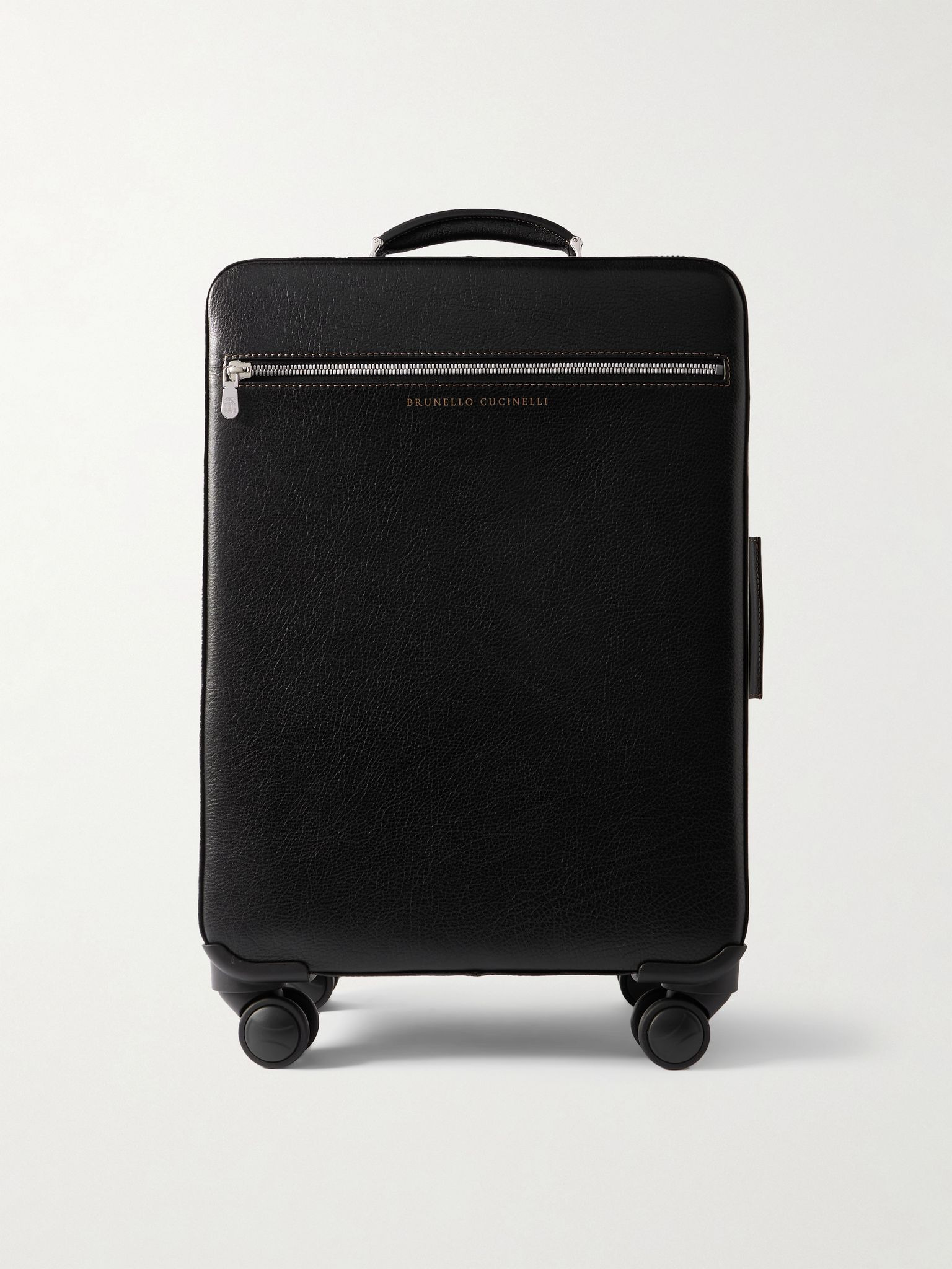 Full-Grain Leather Carry-On Suitcase Black - 1