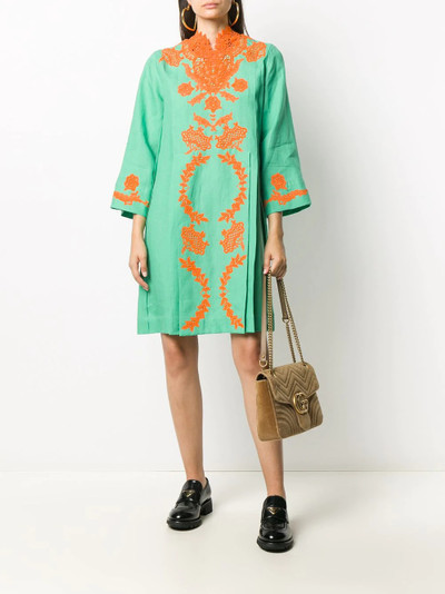 GUCCI lace-embroidered linen dress outlook