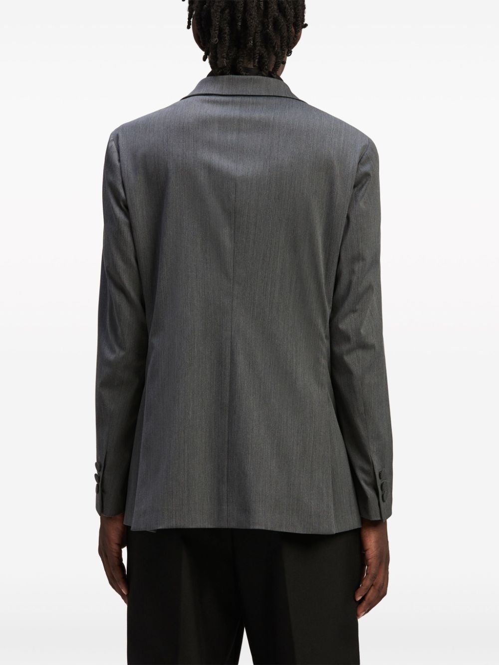 logo-embroidered blazer - 6