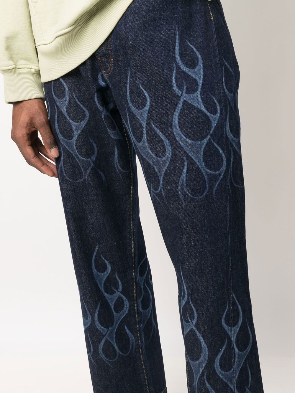 flame-print straight-leg jeans - 5