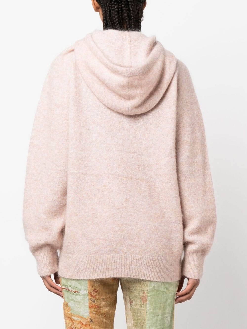 melange-effect wool-blend hoodie - 4