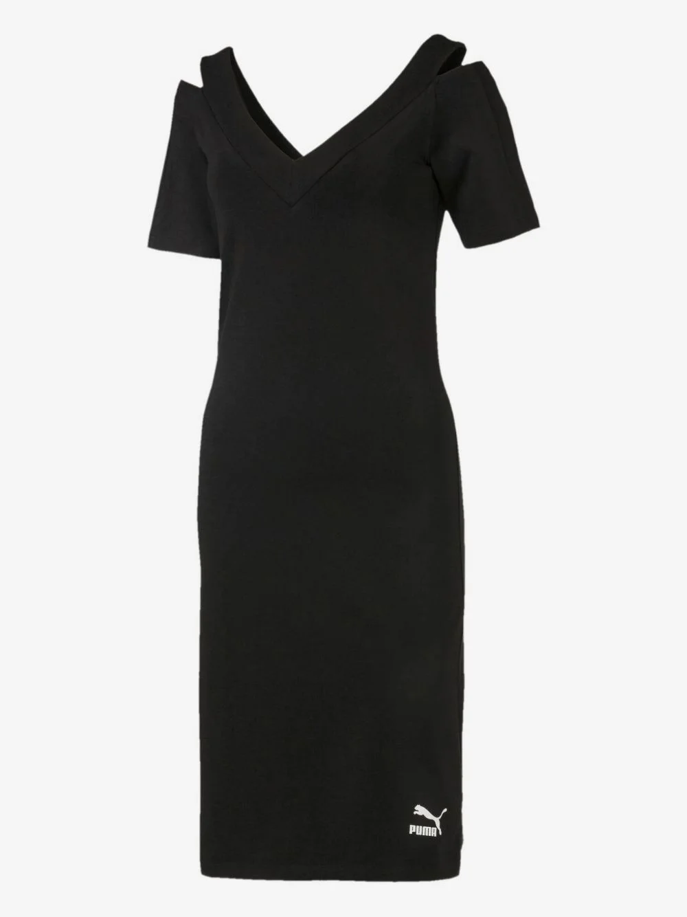 T7 cold-shoulder mini dress - 1