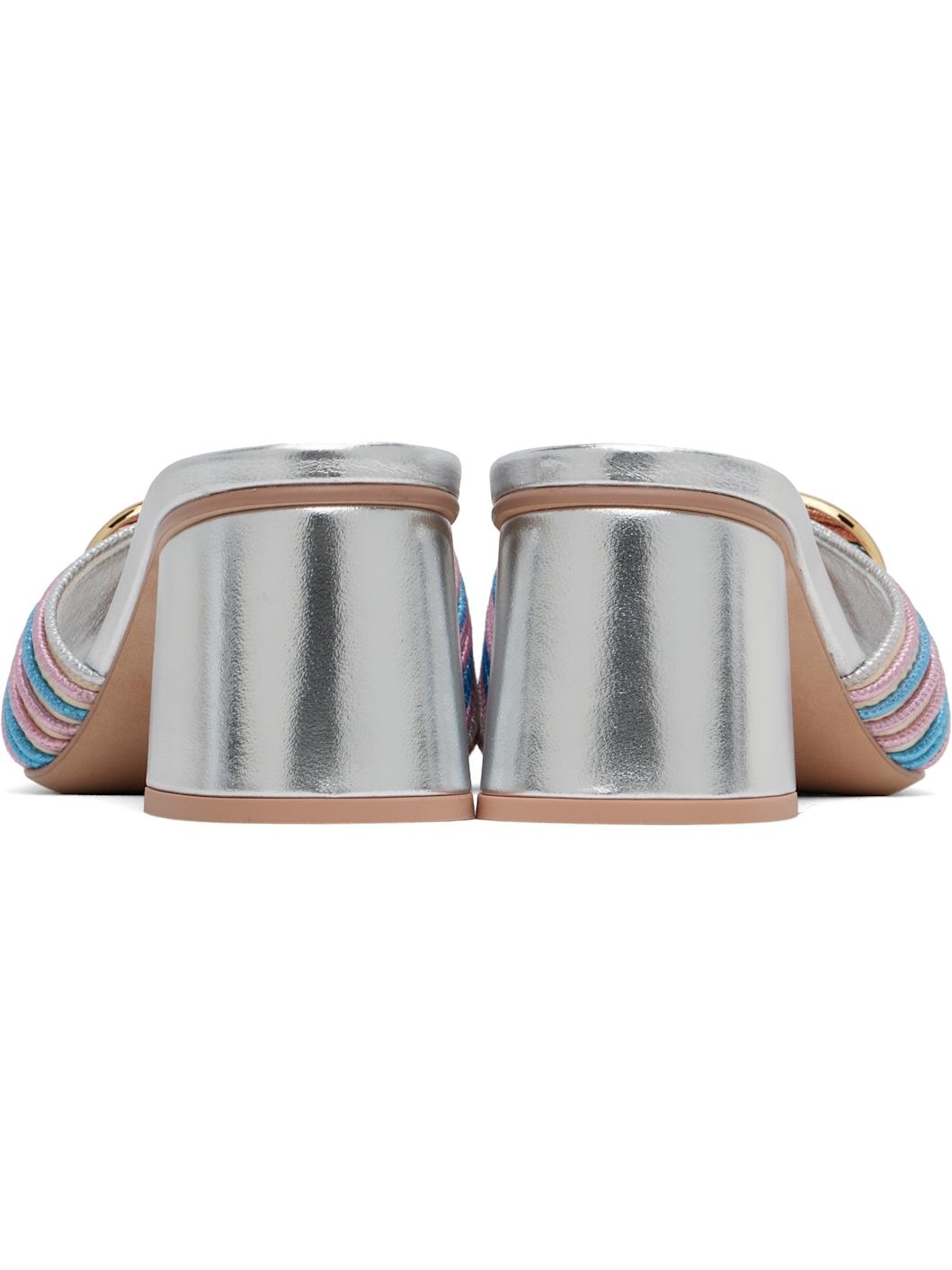 Silver VLogo Signature Heeled Sandals - 2