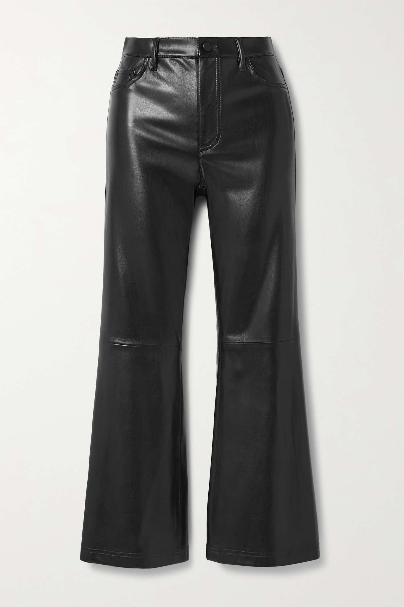 Marshall cropped vegan leather flared pants - 1