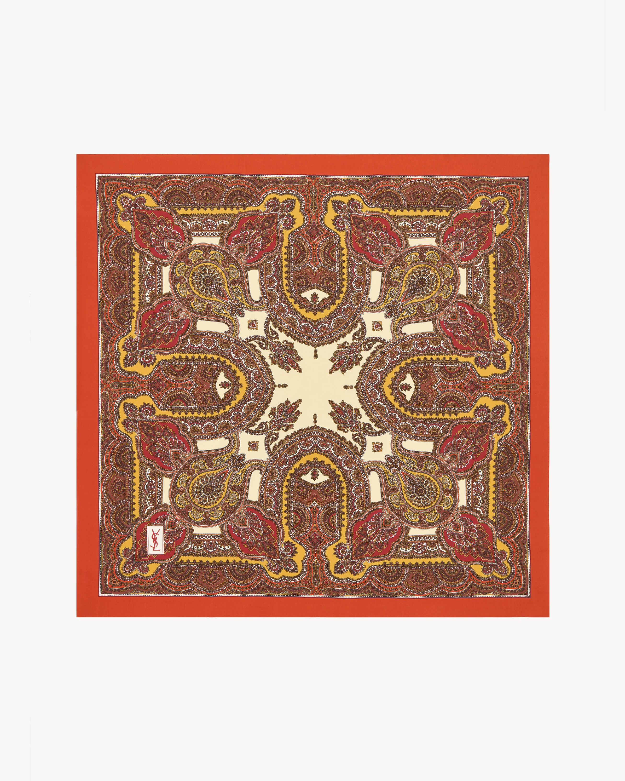 SQUARE SCARF IN PAISLEY SILK TWILL - 1