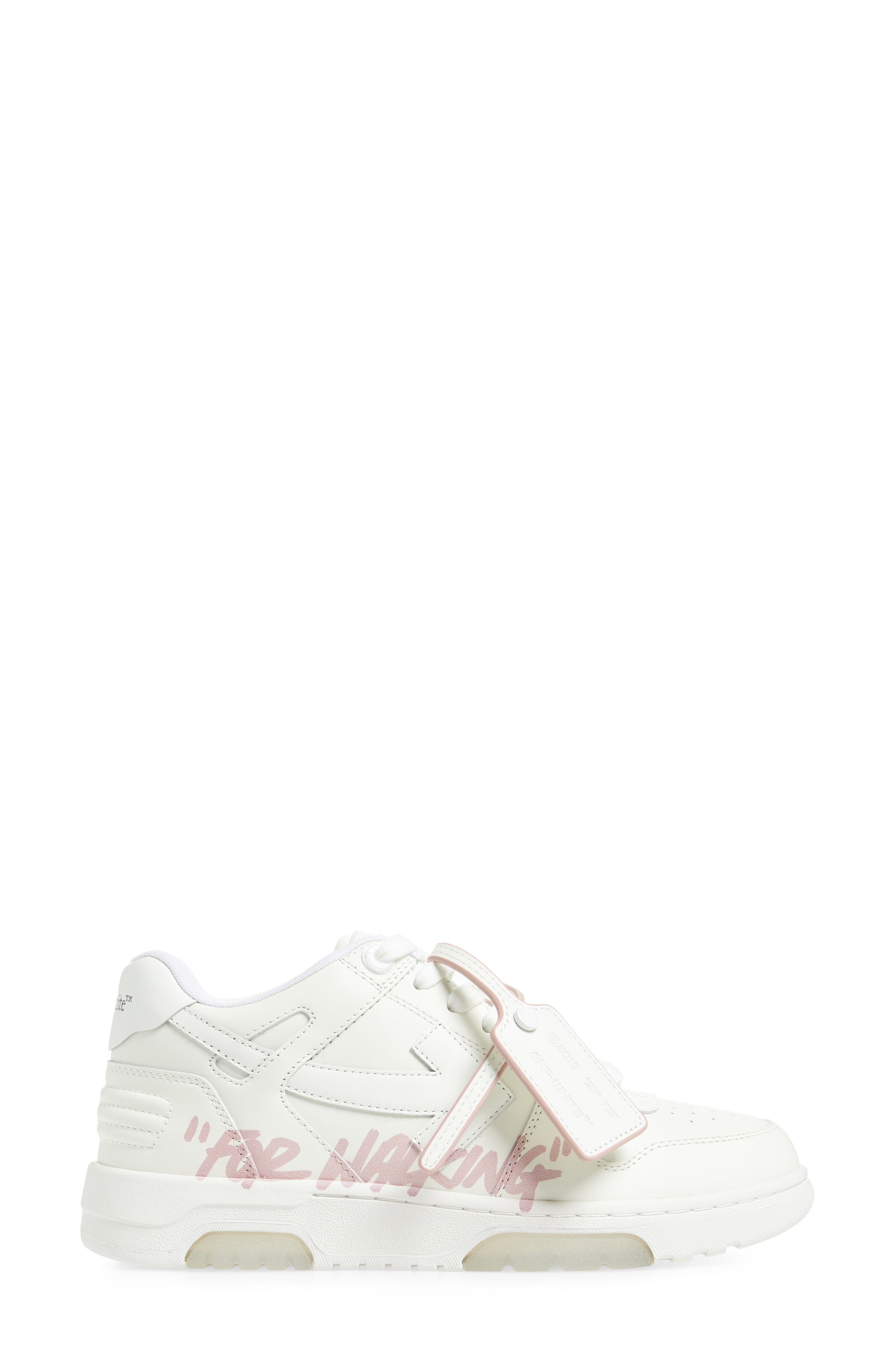 Off-White Out Of Office For Walking Low Top Sneaker in White Pink at Nordstrom - 3