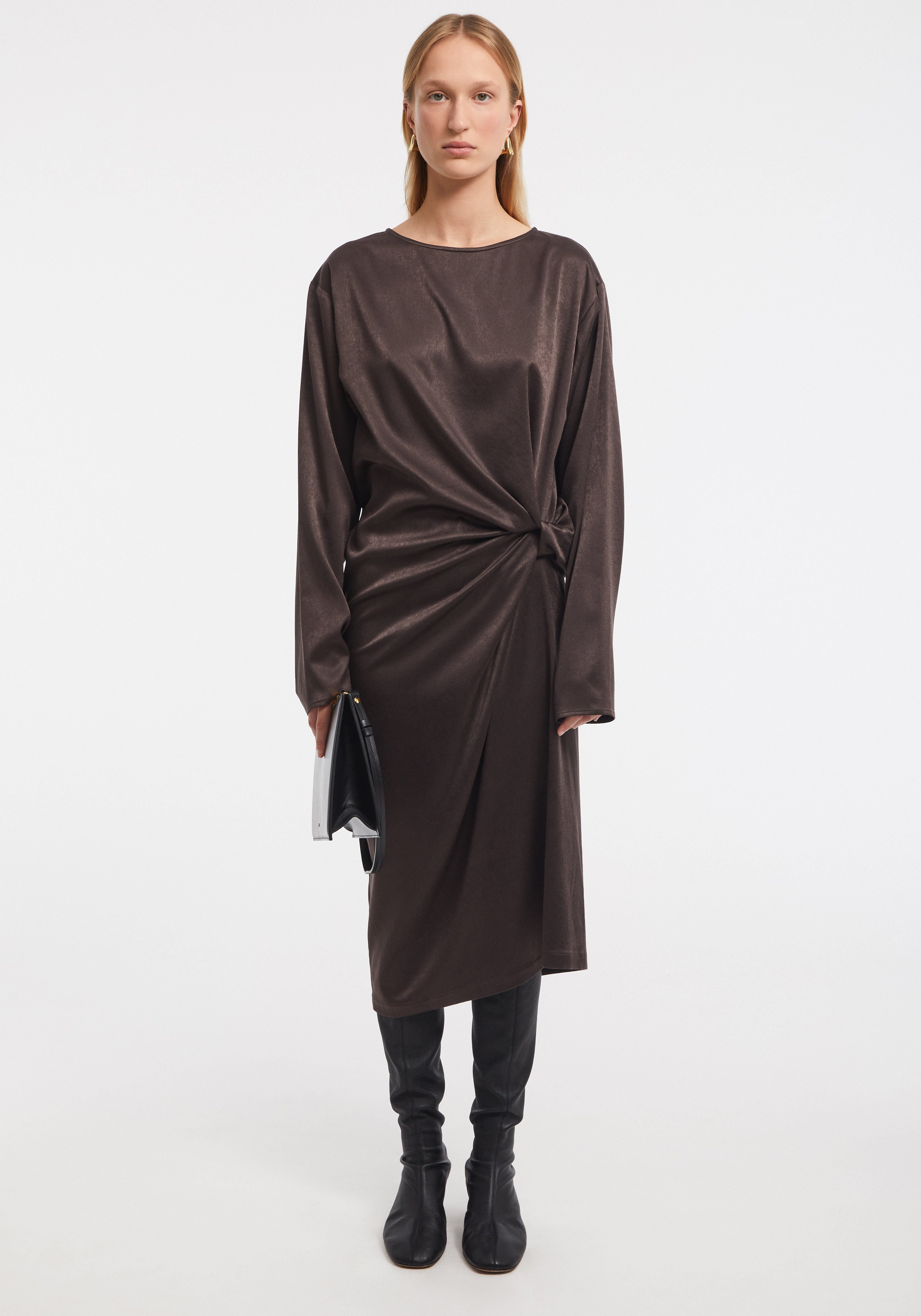STEAM
Knot-detail satin midi dress - 3