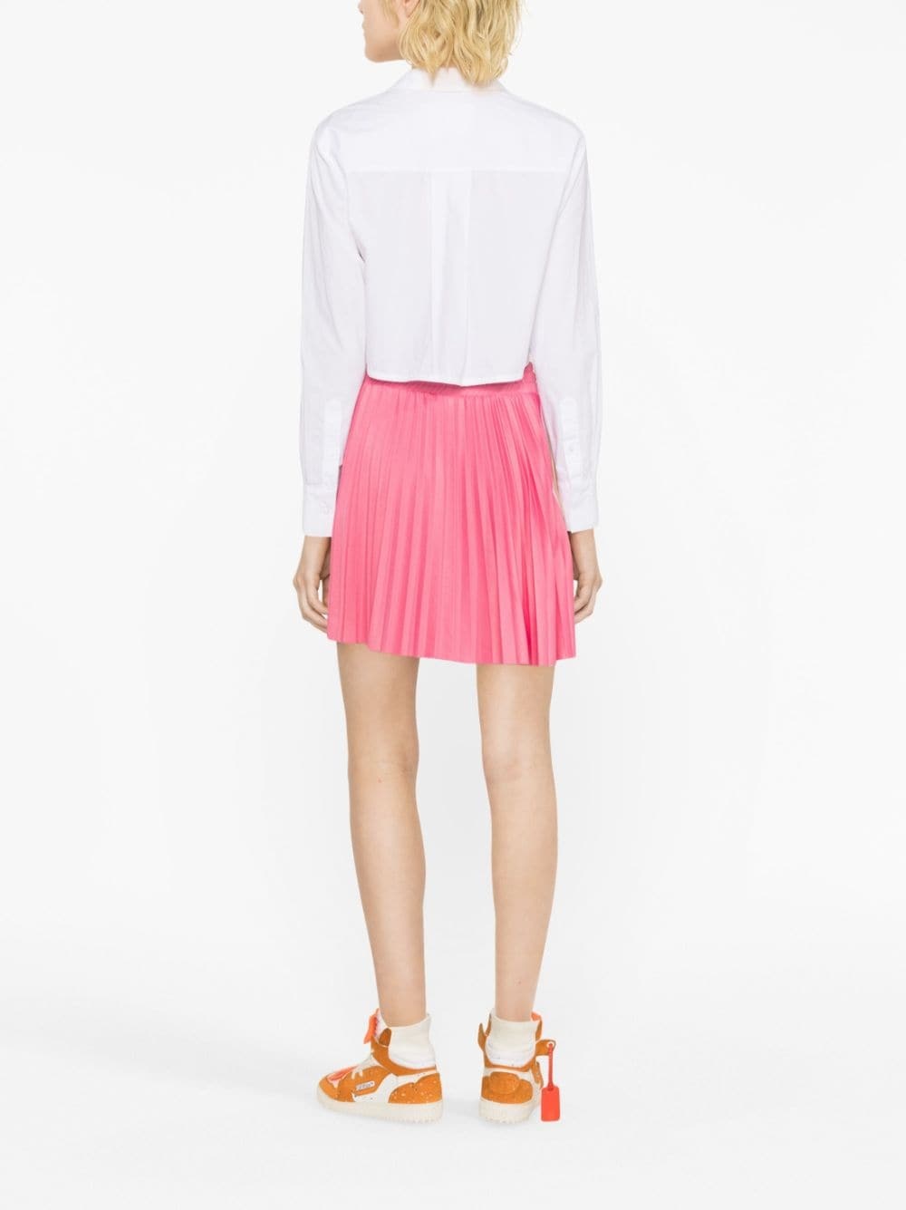 side-stripe pleated miniskirt - 4