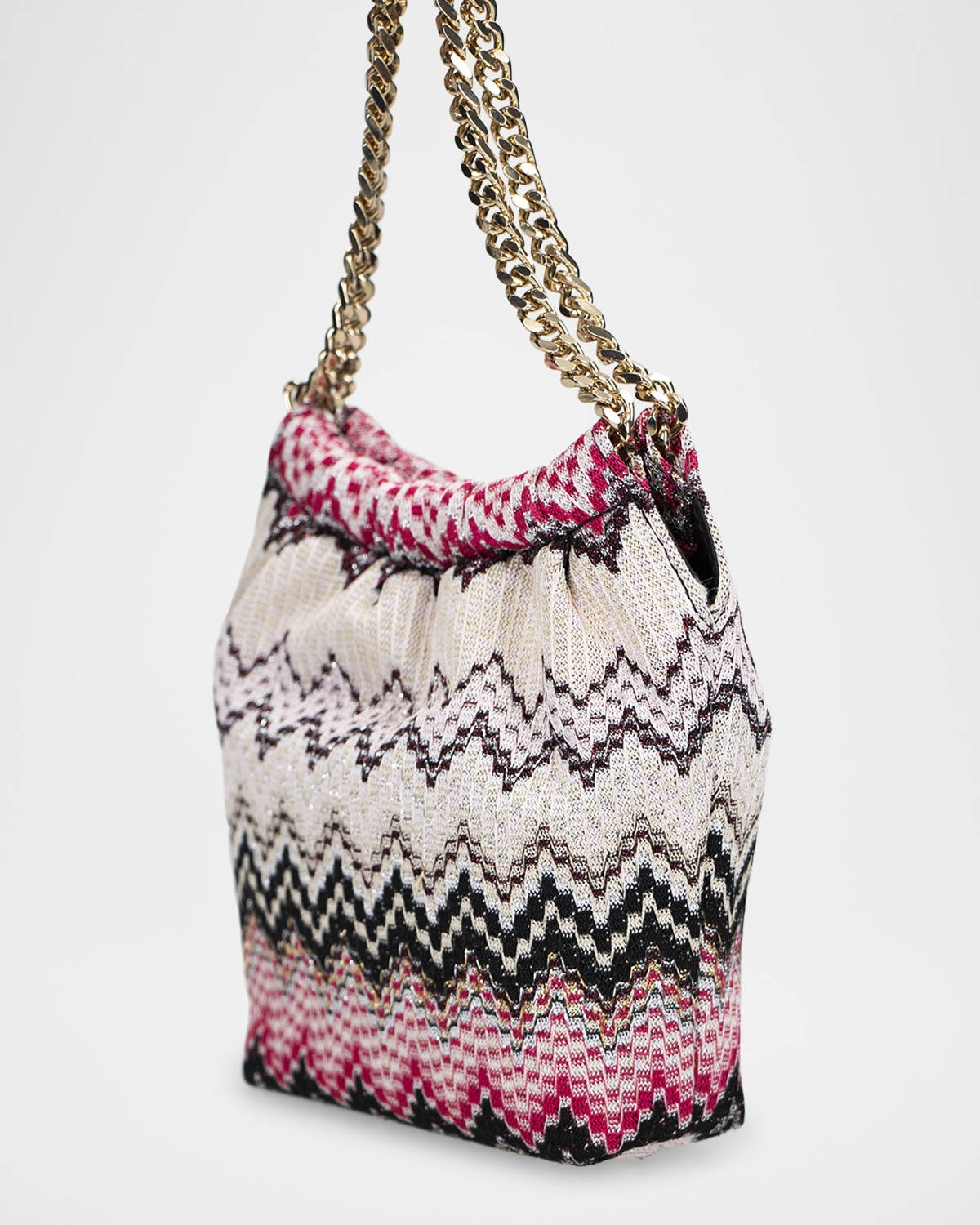 Chevron Chain Pouch Shoulder Bag - 2