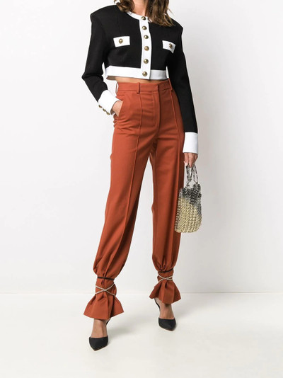 Balmain cropped two-tone jacket outlook