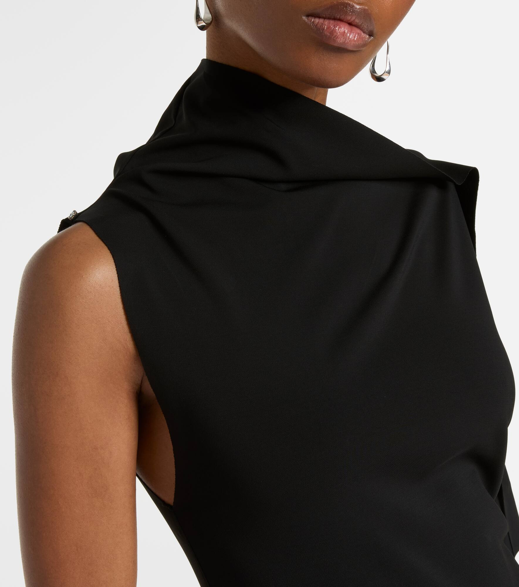 Draped asymmetric maxi dress - 4