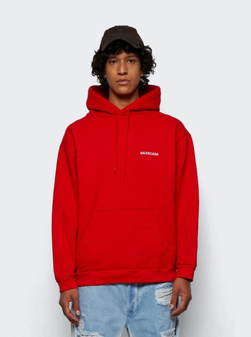 BALENCIAGA Regular Fit Hoodie Bright Red And White outlook