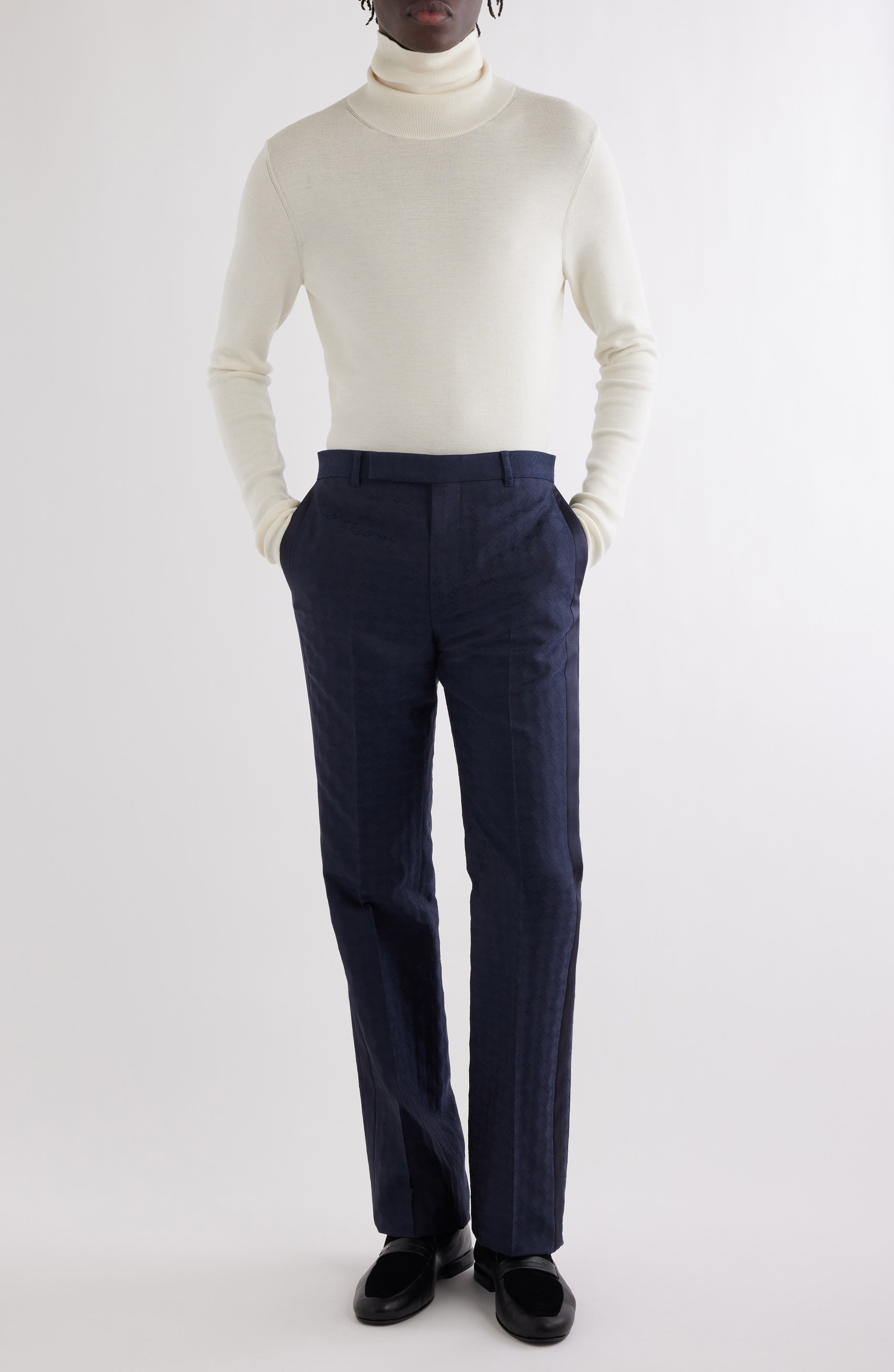 Givenchy Button Back Wool & Silk Turtleneck Sweater in Natural at Nordstrom - 2