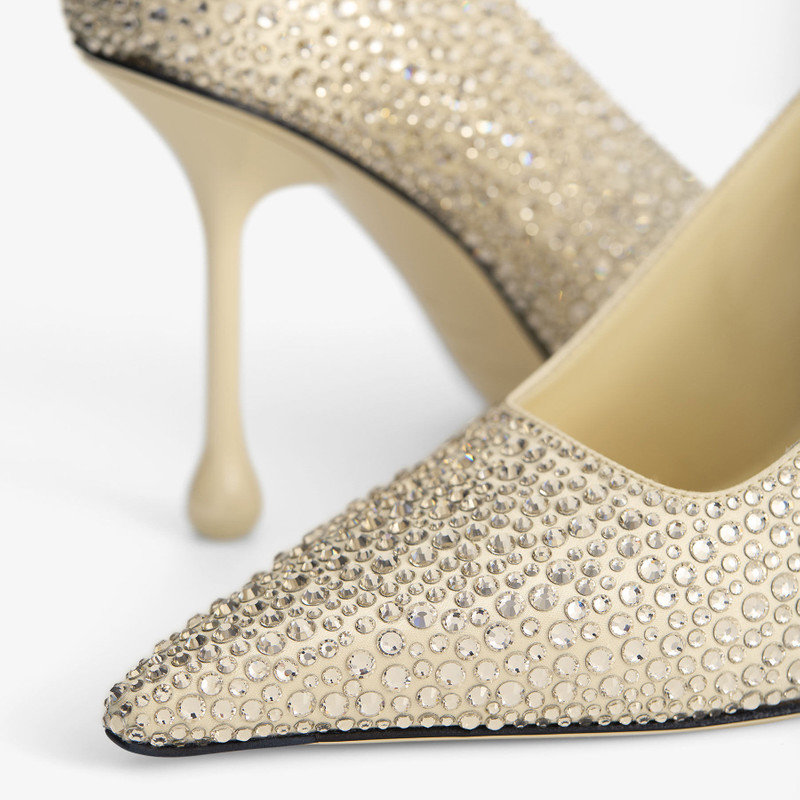 Ixia 95 Yellow Buttermilk Satin Rhinestones Pumps 4