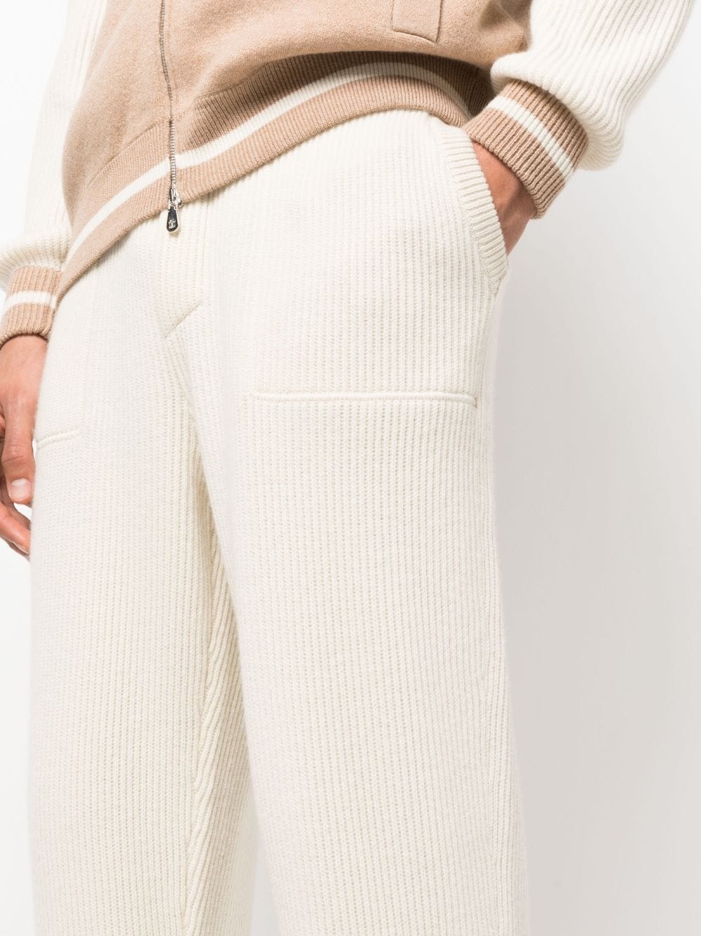 cashmere ribbed-knit track pants - 5