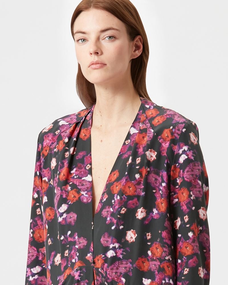 FALCO FLORAL SILK MIDI DRESS - 3
