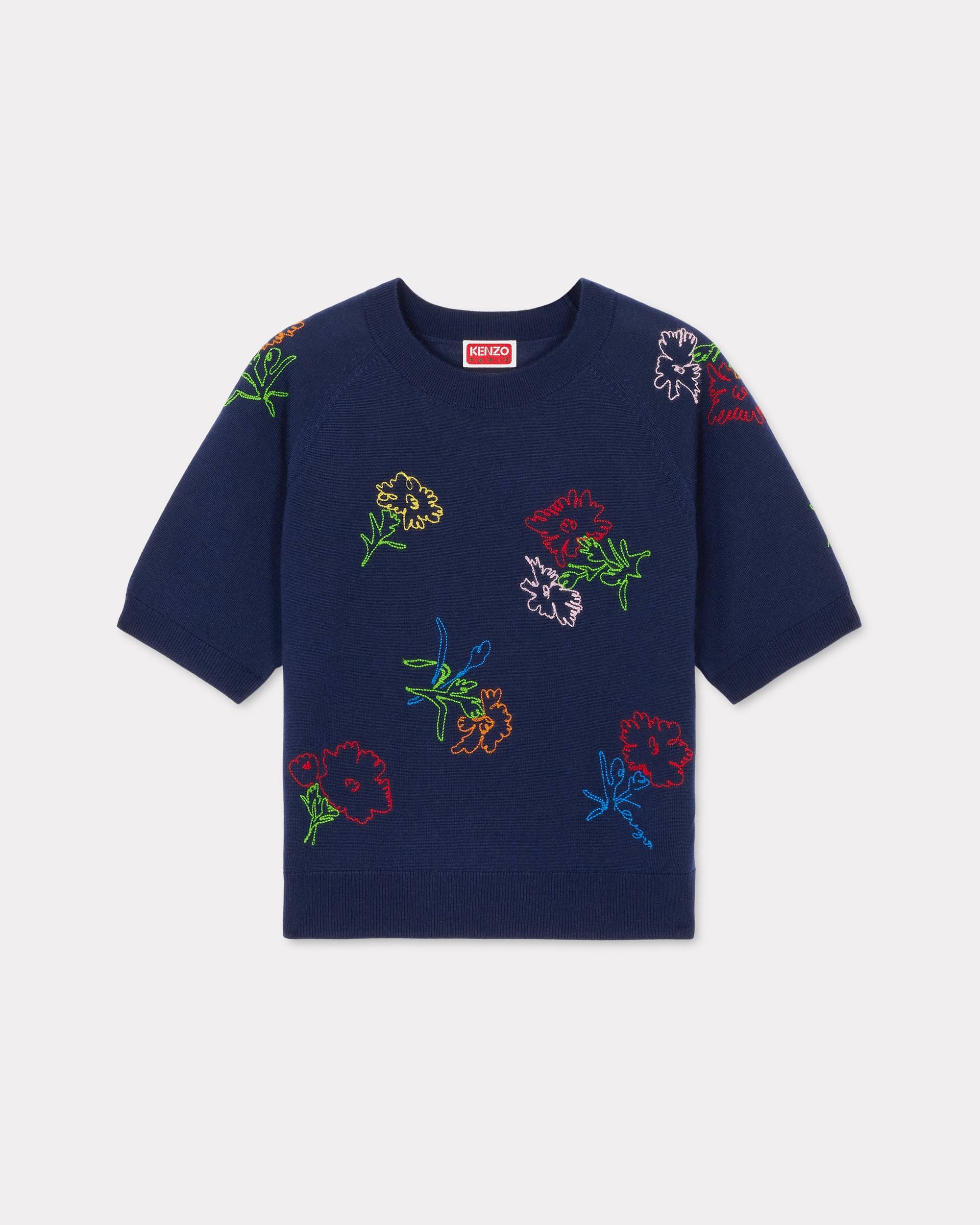'KENZO Drawn Flowers' embroidered jumper - 1