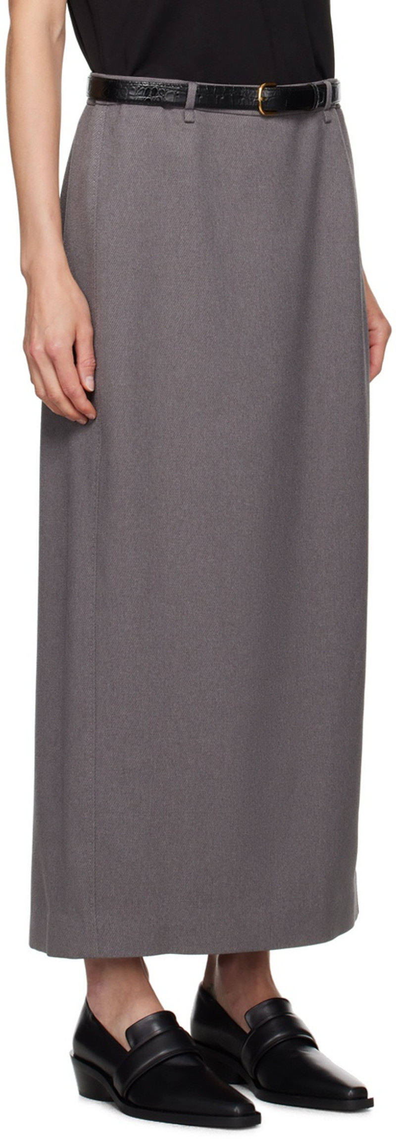 LE17SEPTEMBRE Gray Belted Maxi Skirt outlook