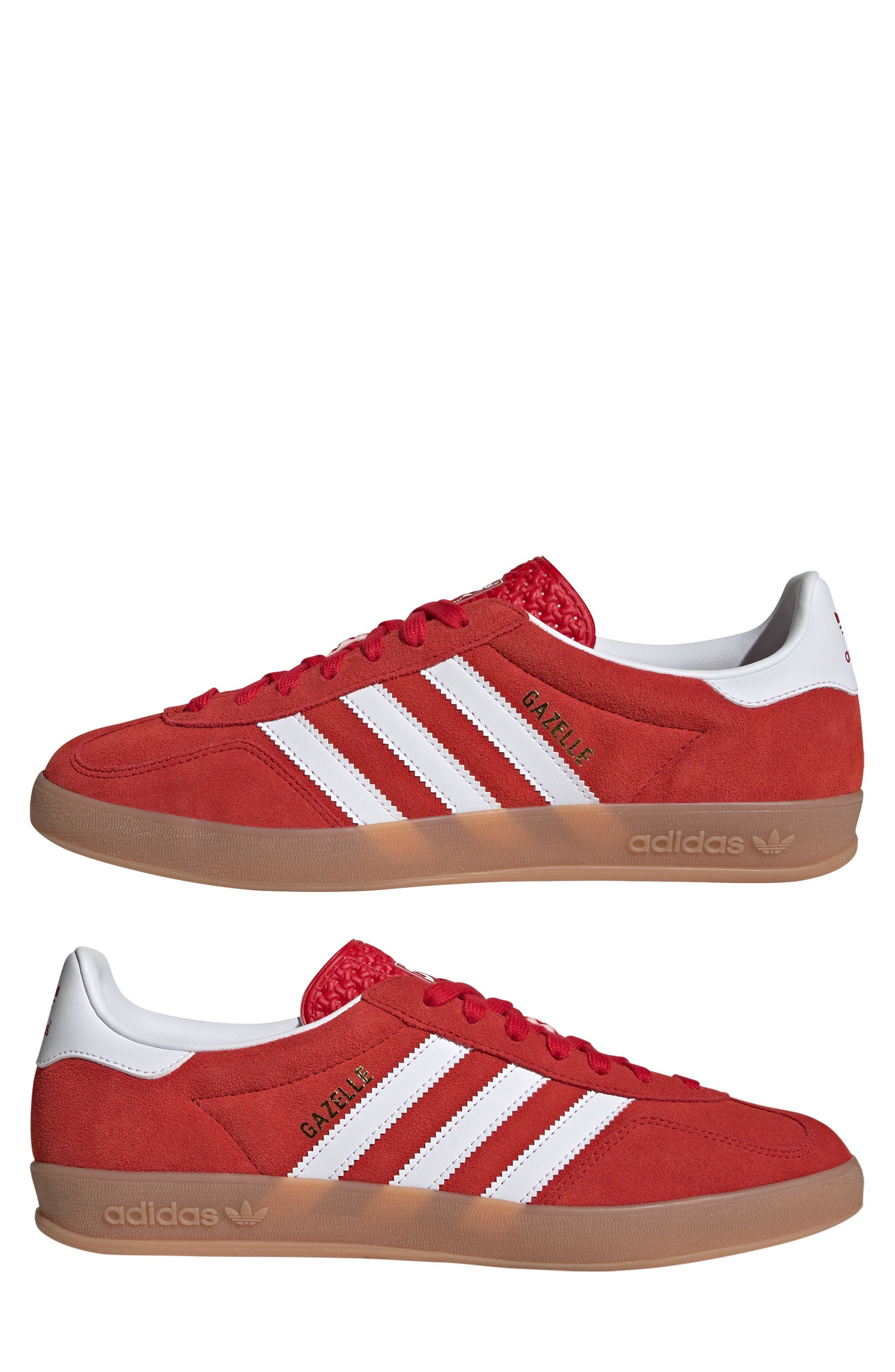 adidas Gazelle Indoor Sneaker in Better Scarlet/White/Gum at Nordstrom - 8