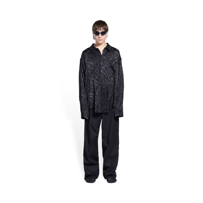 BALENCIAGA Men's Large Logo Minimal Shirt in Black outlook