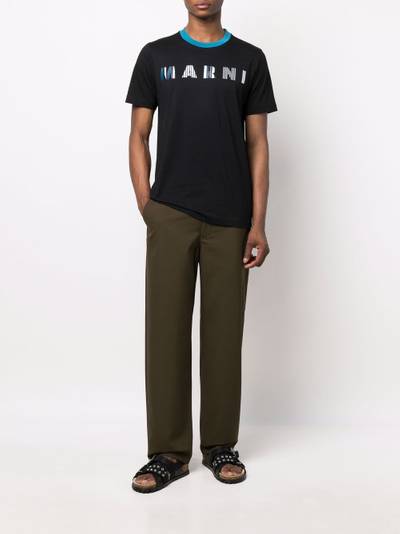 Marni logo print colour block T-shirt outlook