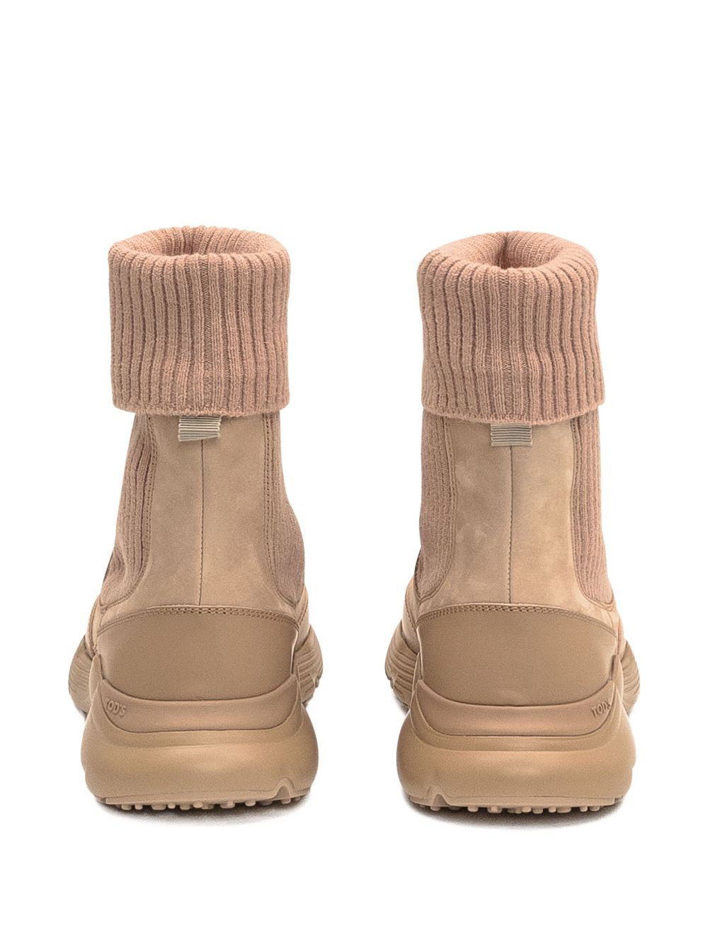 knitted cuffed calfskin ankle boots - 3