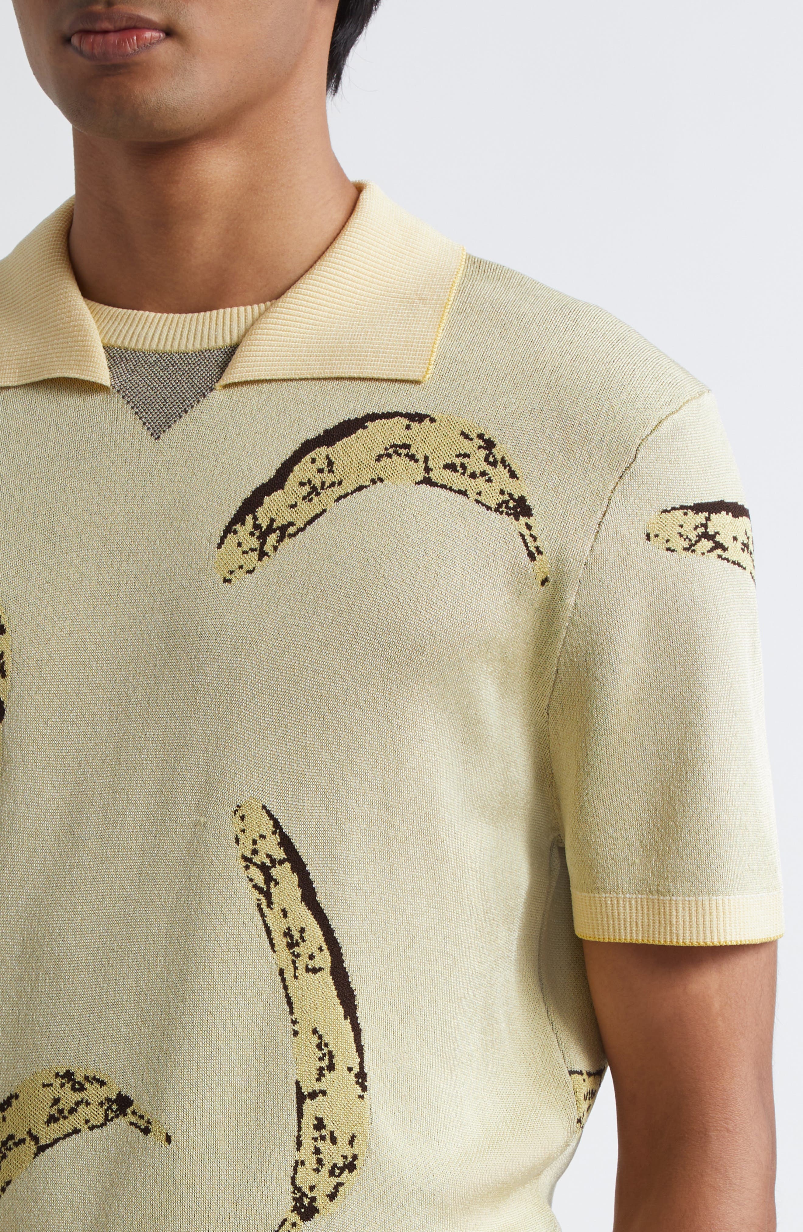 Jacquemus Le Polo Marino Jacquard Polo in Banana Jacquard Yellow at Nordstrom - 5