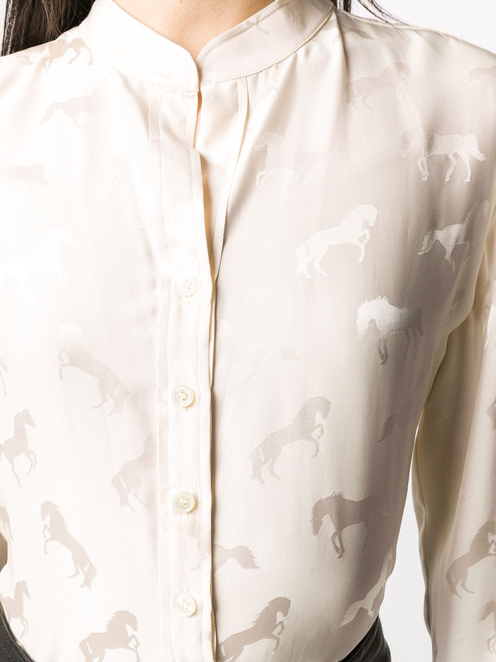 jacquard-woven horse shirt - 5