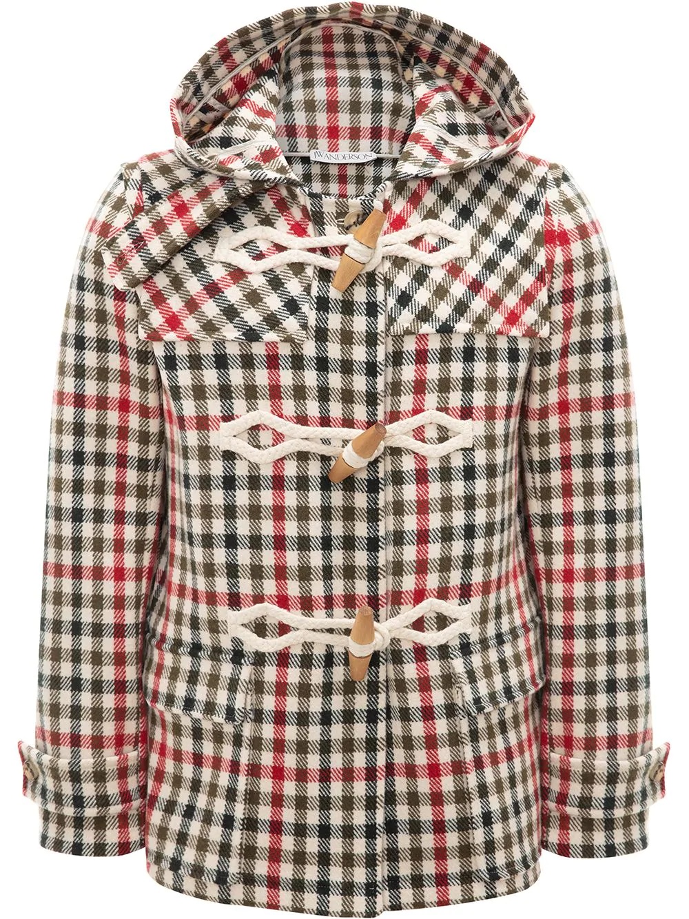 checked duffle coat - 1