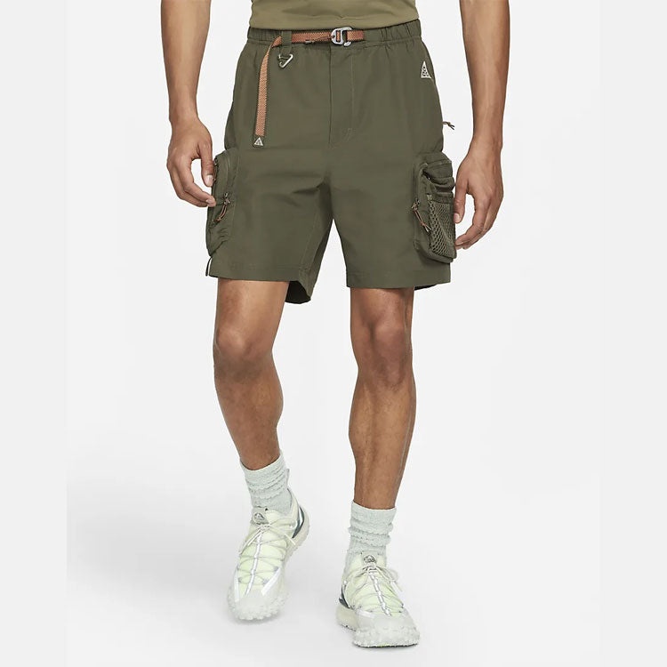 Men's Nike ACG Multiple Pockets Outdoor Cargo Loose Casual Straight Shorts Green DN3945-325 - 4