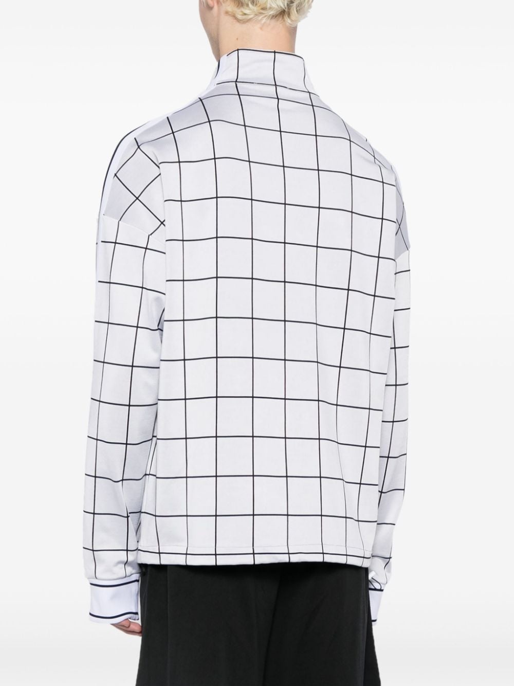 logo-print checked jacket - 4