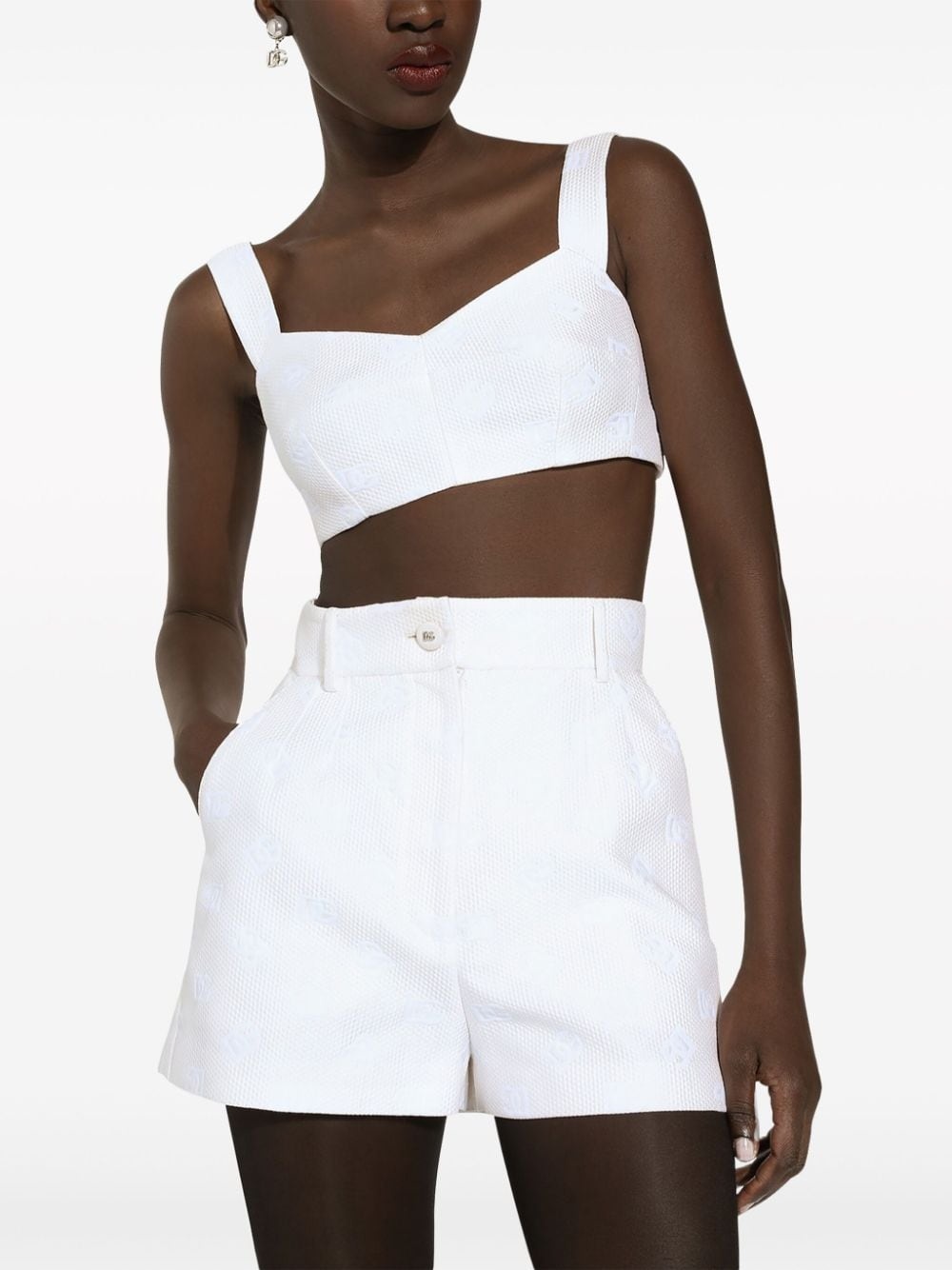 DG jacquard cropped top - 5