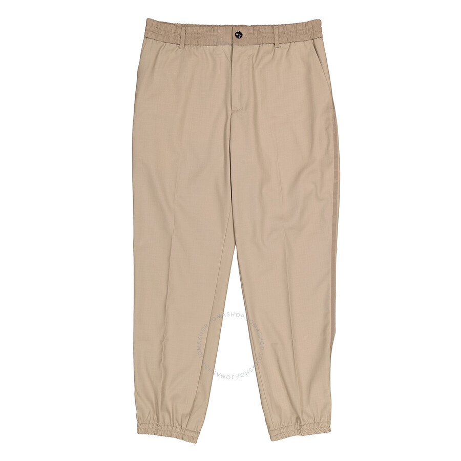 Emporio Armani Men's Khaki Elasticated-Waistband Tapered Trousers - 1