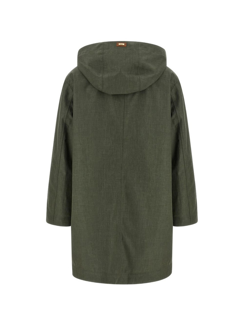 Herno hooded buckle strap raincoat outlook
